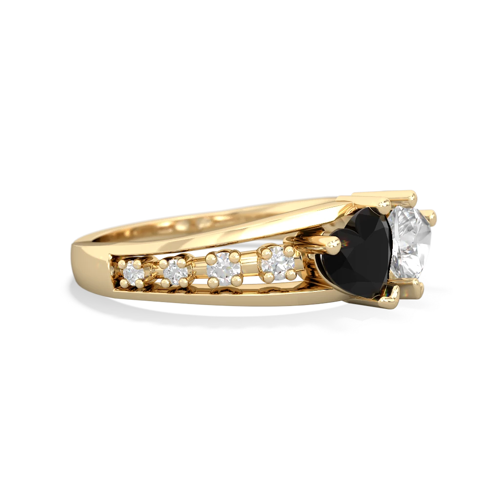 Onyx Heart To Heart 14K Yellow Gold ring R3342