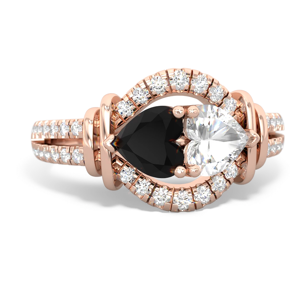 Onyx Art-Deco Keepsake 14K Rose Gold ring R5630