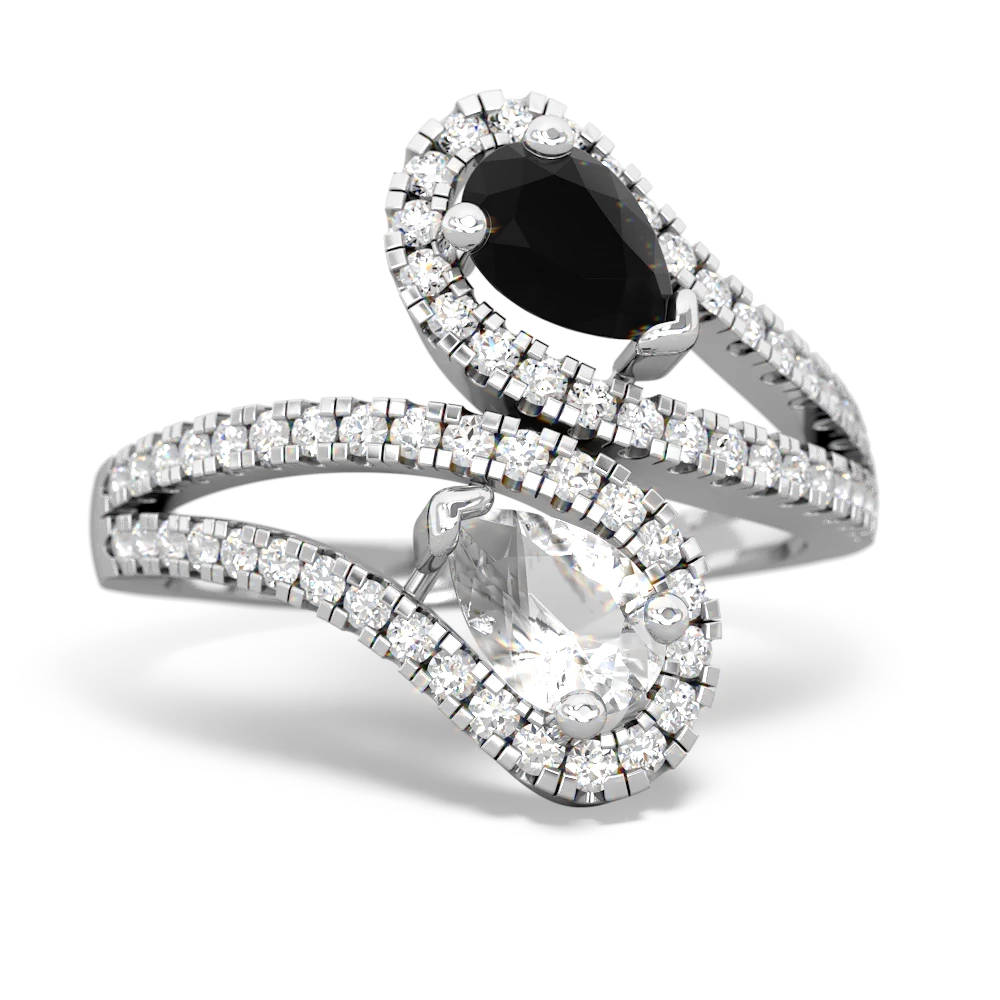 Onyx Diamond Dazzler 14K White Gold ring R3000