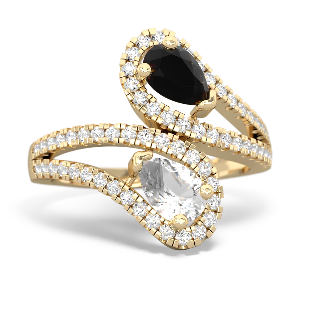 Onyx Diamond Dazzler 14K Yellow Gold ring R3000