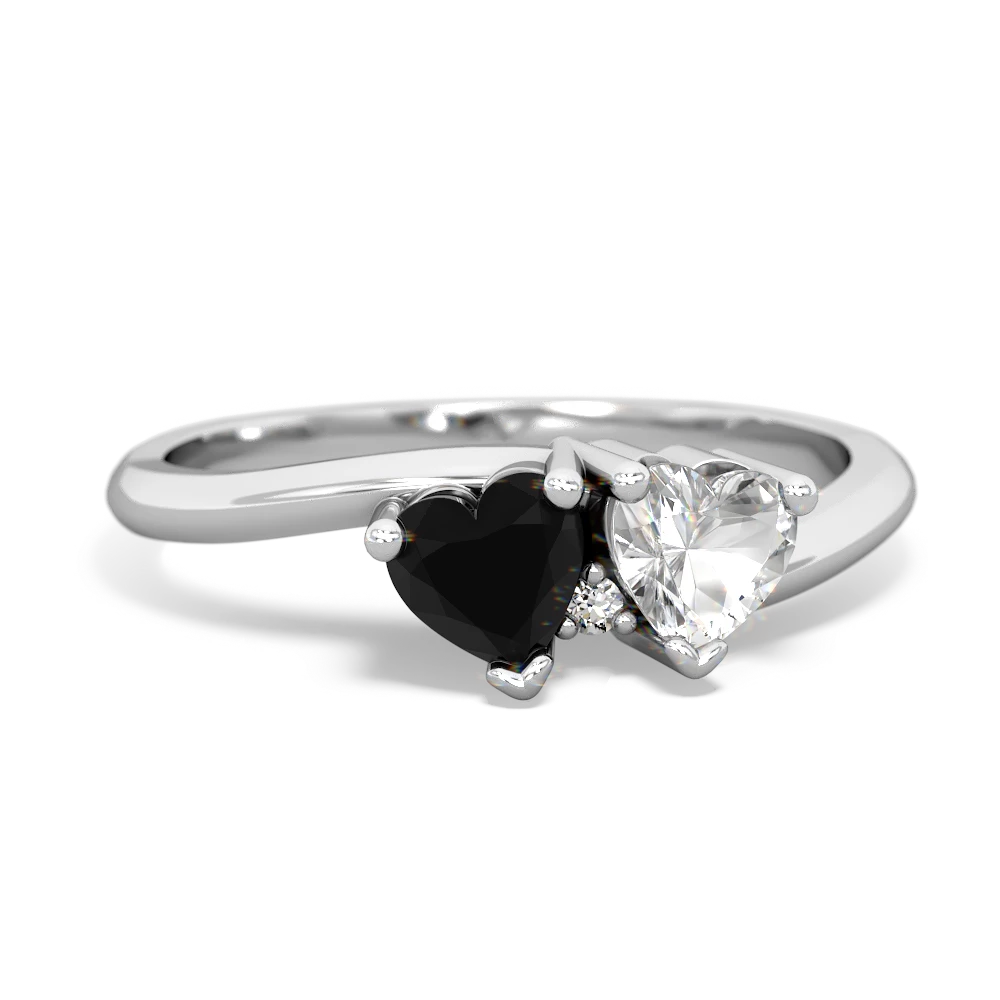 Onyx Sweethearts 14K White Gold ring R5260