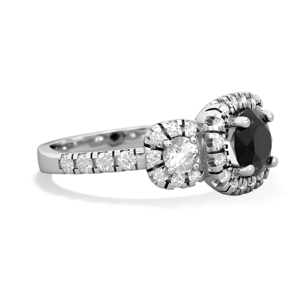 Onyx Regal Halo 14K White Gold ring R5350