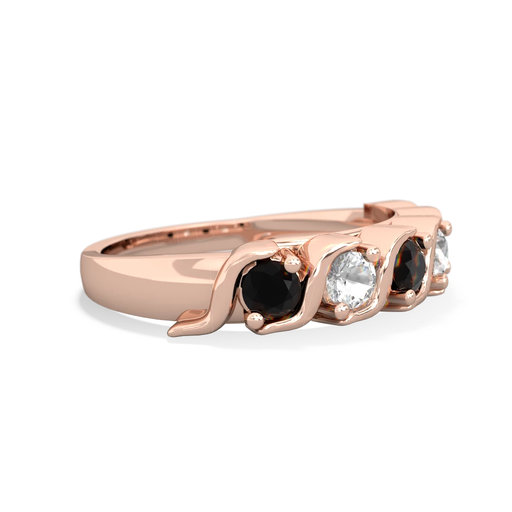 Onyx Anniversary Band 14K Rose Gold ring R2089