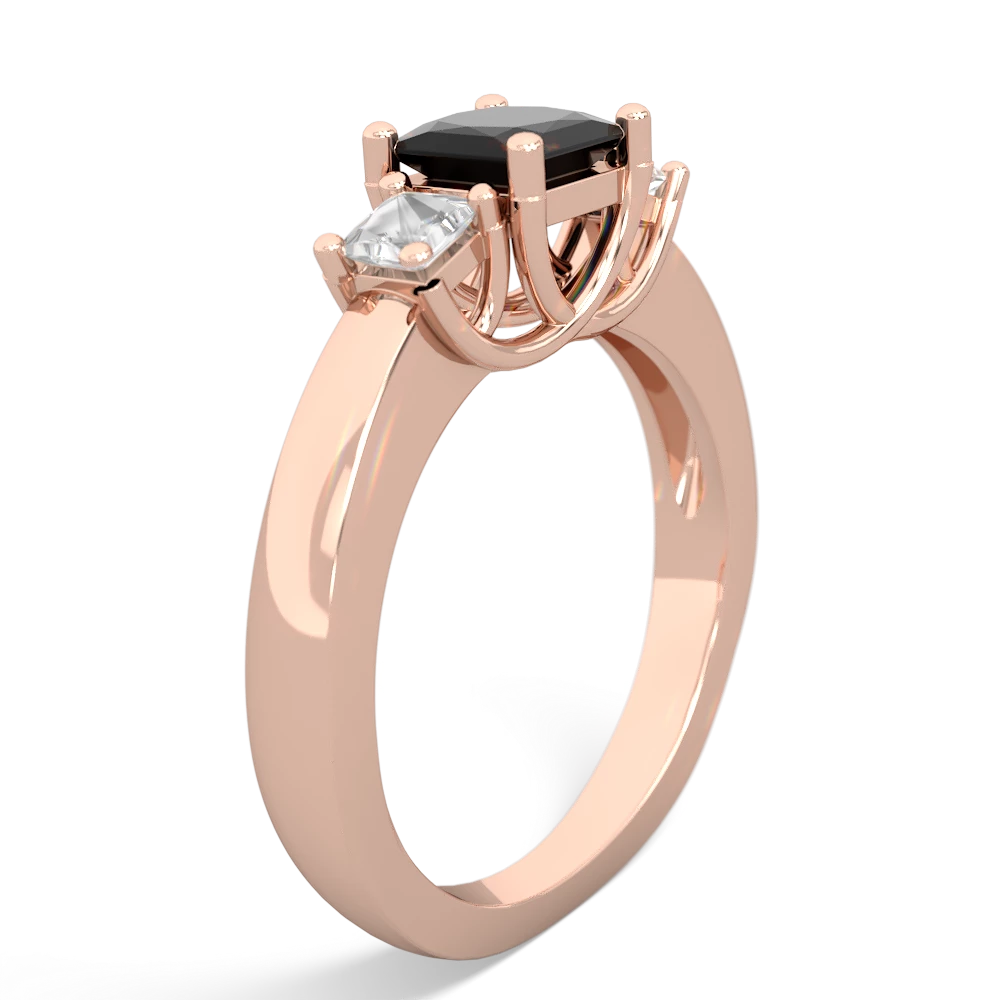 Onyx Three Stone Trellis 14K Rose Gold ring R4015