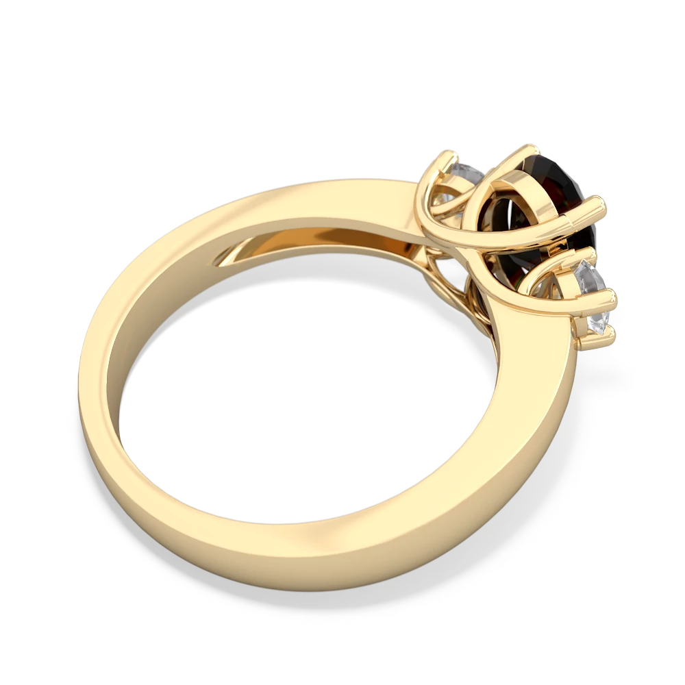 Onyx Three Stone Oval Trellis 14K Yellow Gold ring R4024