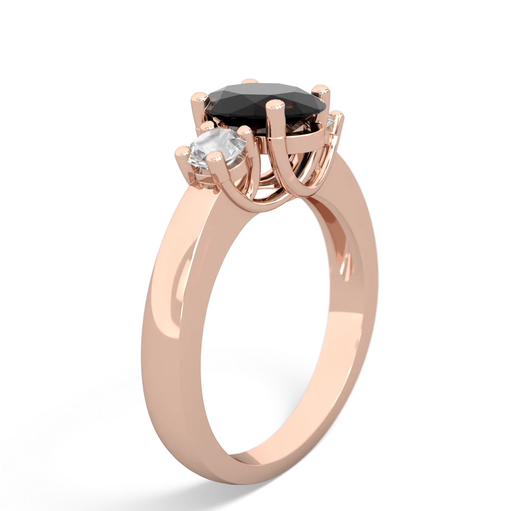 Onyx Three Stone Oval Trellis 14K Rose Gold ring R4024