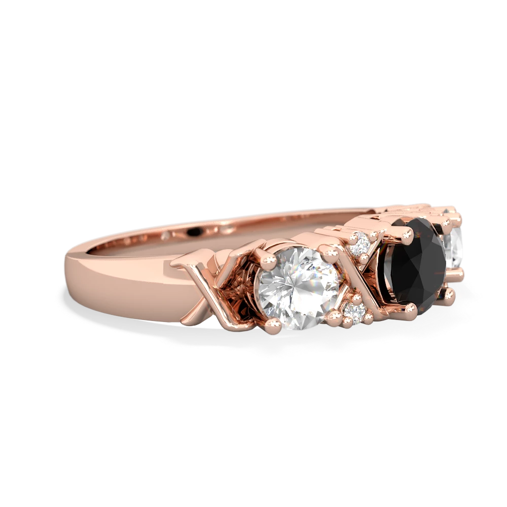 Onyx Hugs And Kisses 14K Rose Gold ring R5016