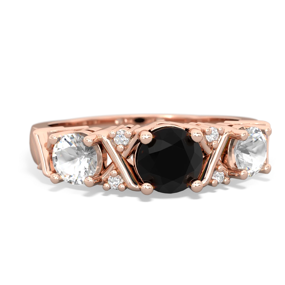 Onyx Hugs And Kisses 14K Rose Gold ring R5016