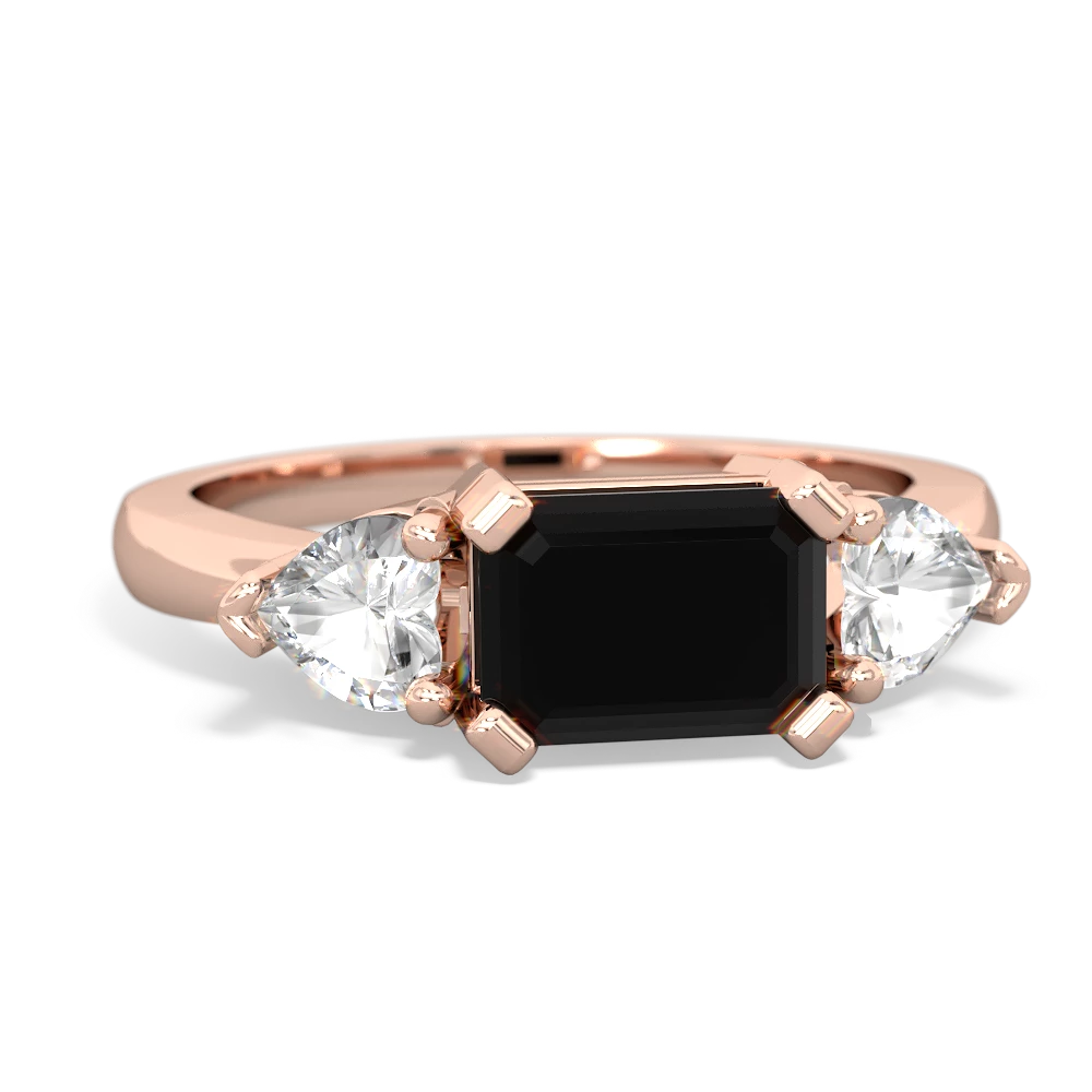 Onyx Three Stone 14K Rose Gold ring R5235