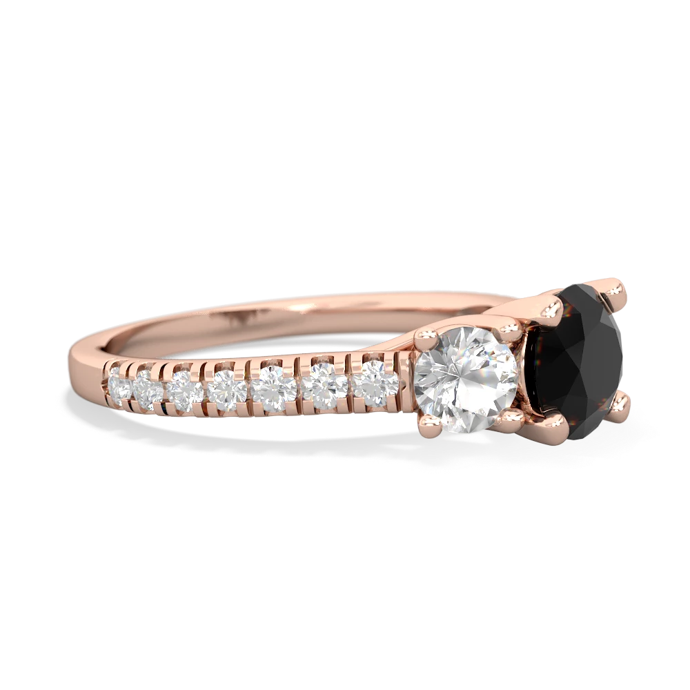 Onyx Pave Trellis 14K Rose Gold ring R5500