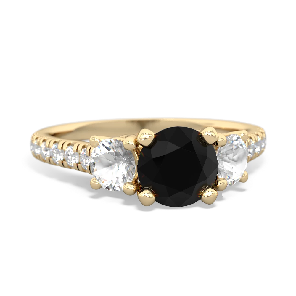 Onyx Pave Trellis 14K Yellow Gold ring R5500