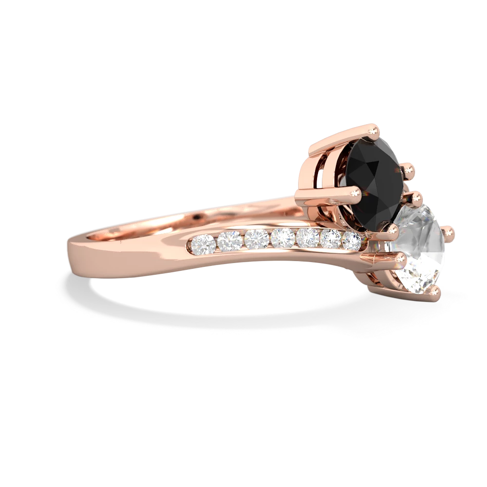 Onyx Channel Set Two Stone 14K Rose Gold ring R5303