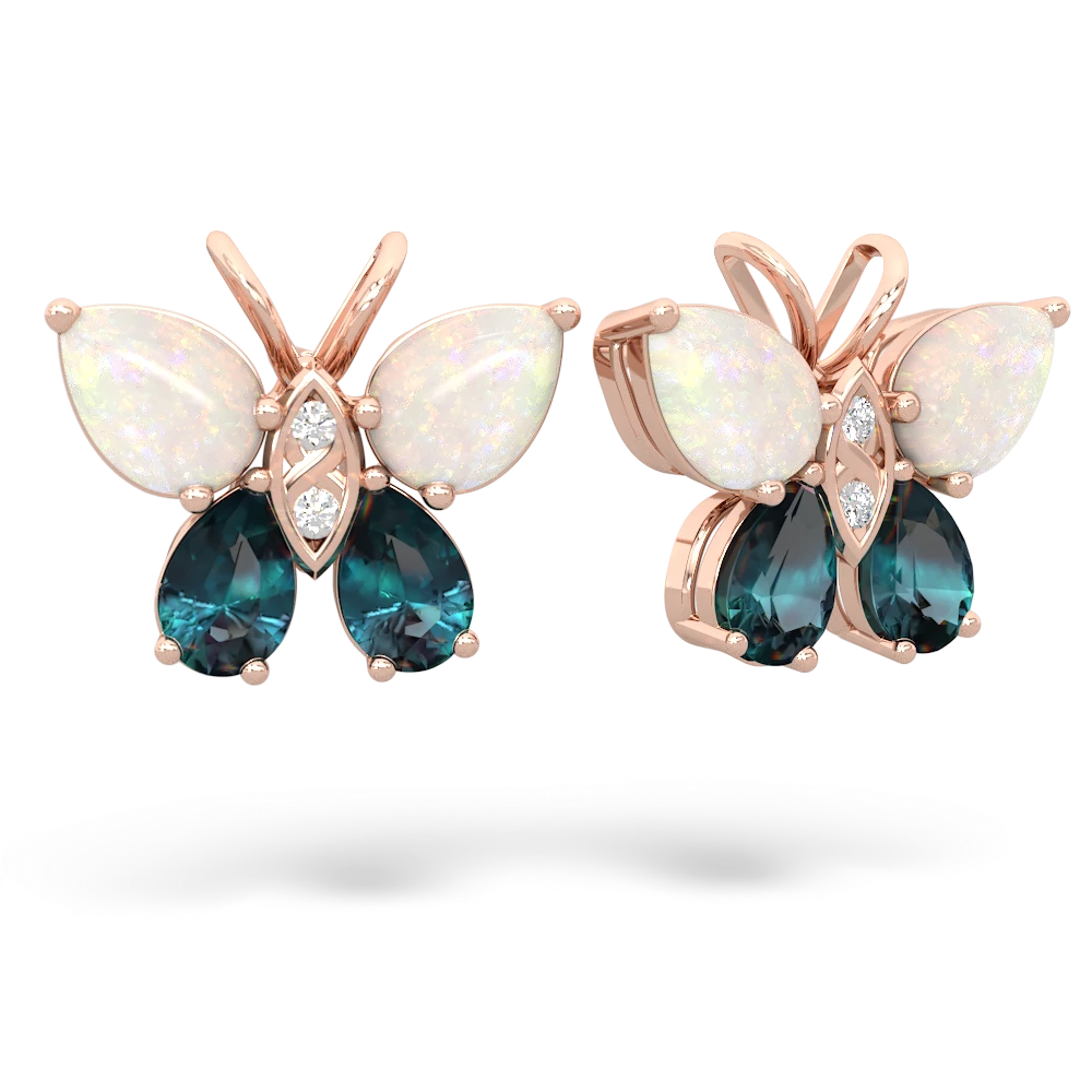 Opal Butterfly 14K Rose Gold earrings E2215