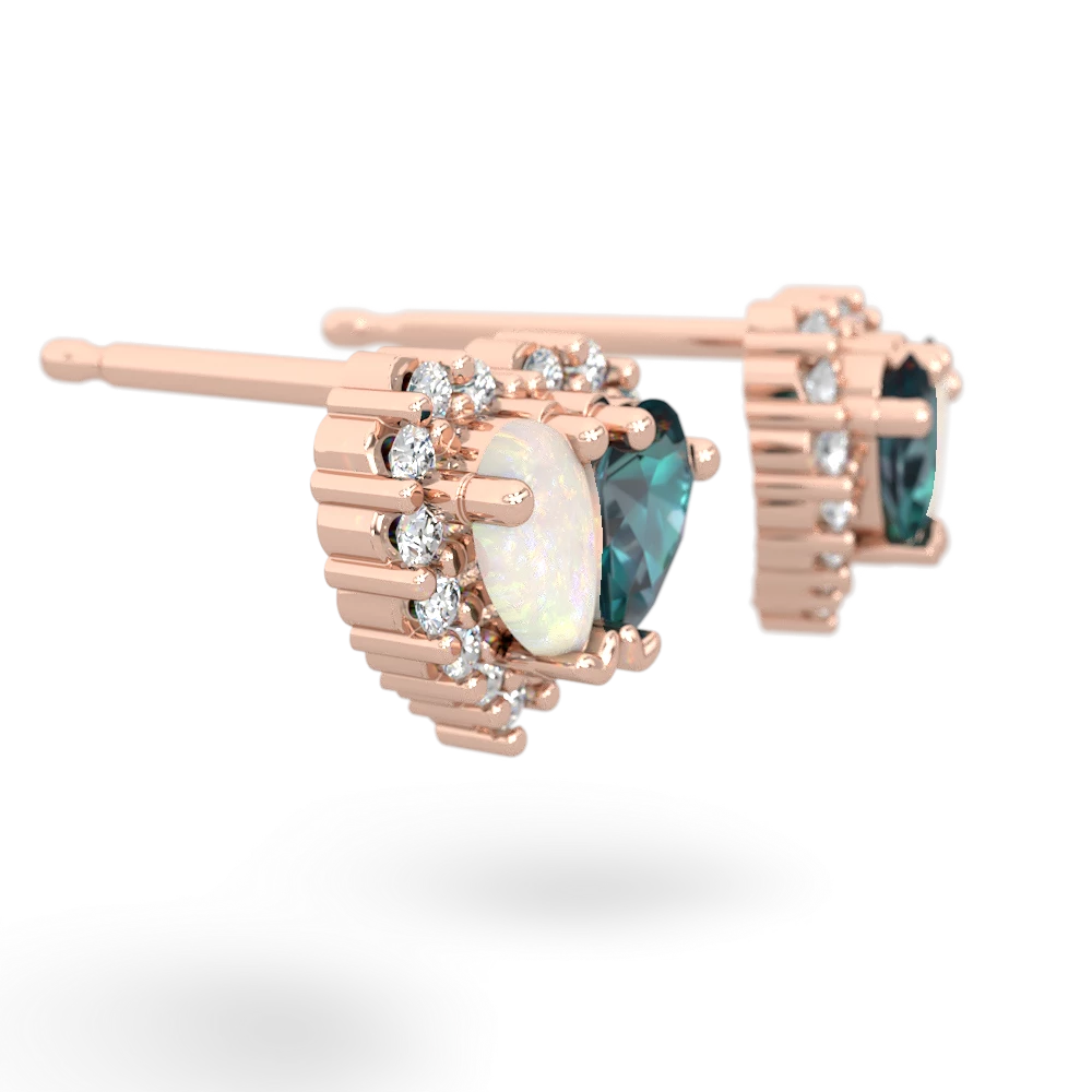 Opal Halo 14K Rose Gold earrings E7008