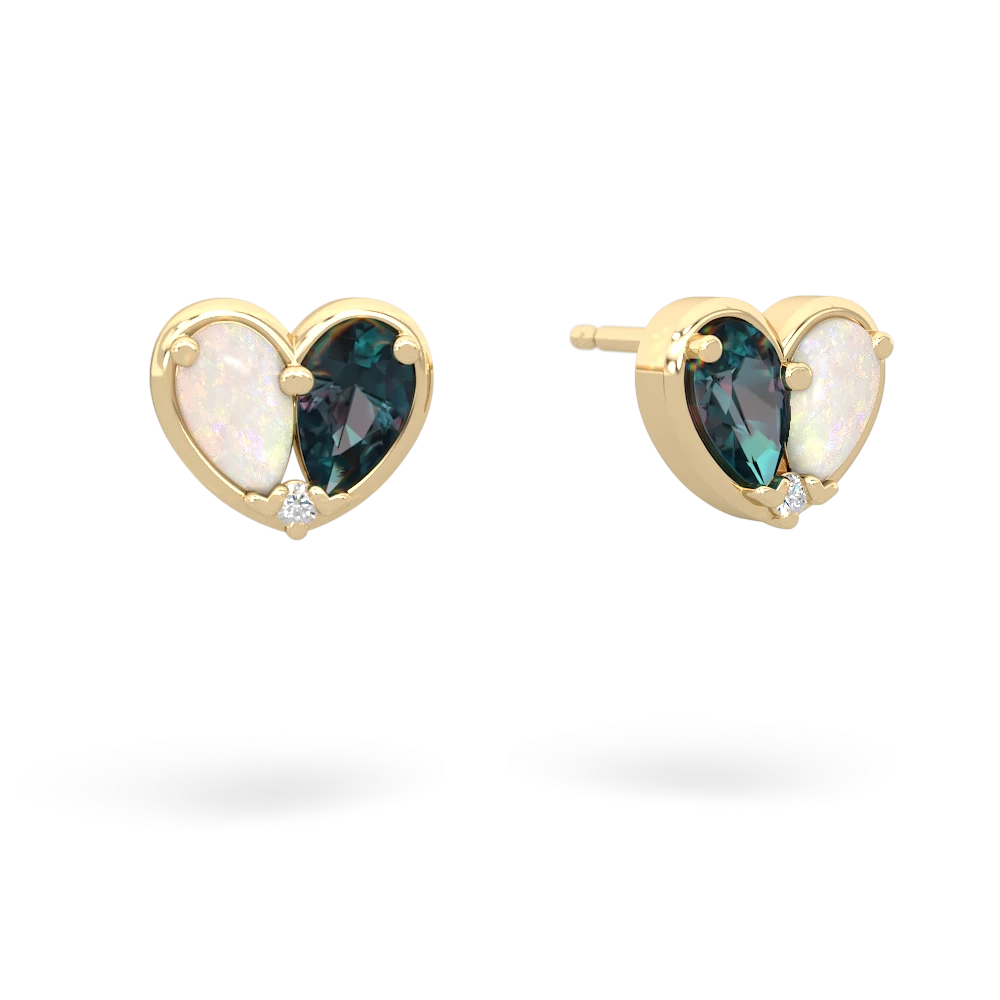 Opal 'Our Heart' 14K Yellow Gold earrings E5072