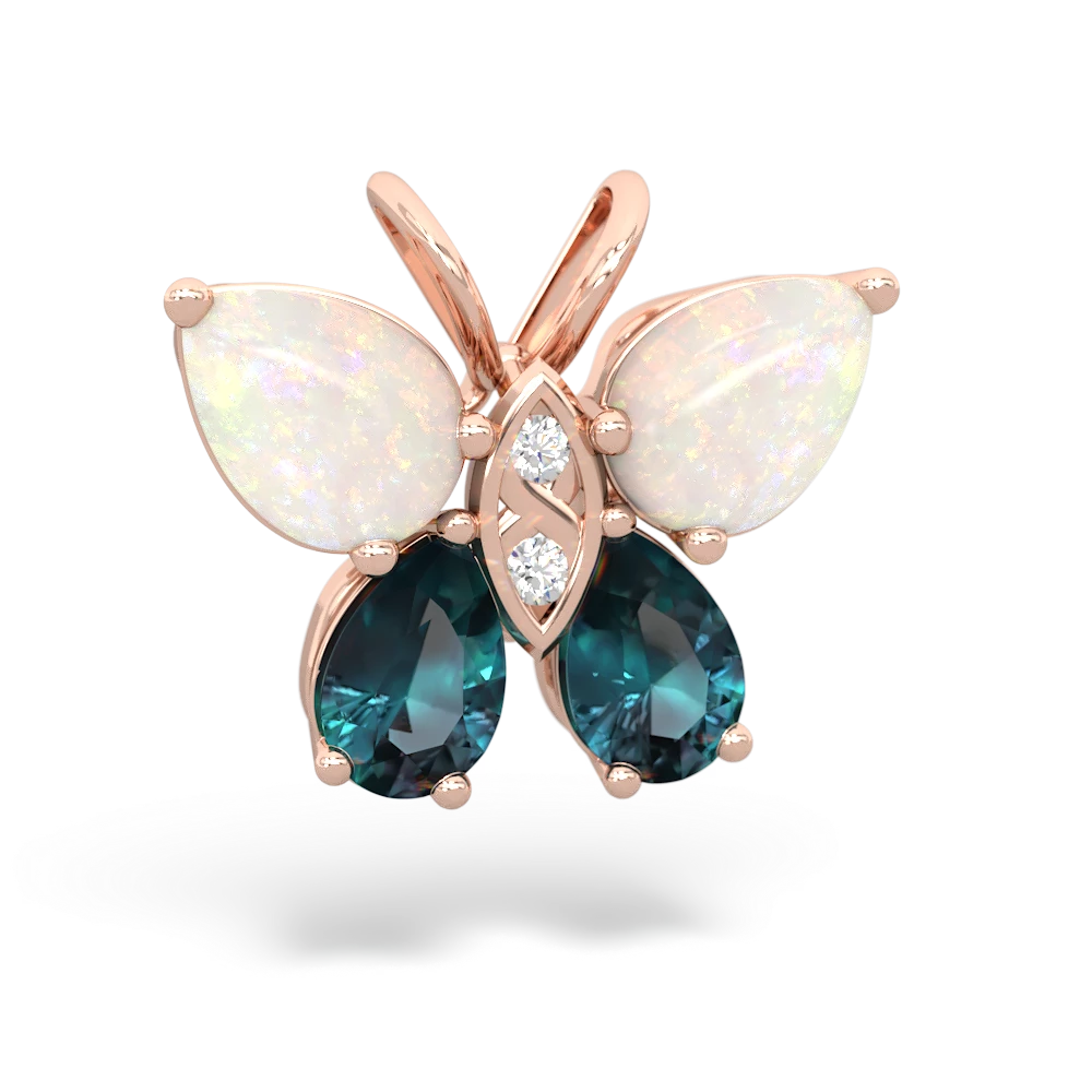 Opal Butterfly 14K Rose Gold pendant P2215