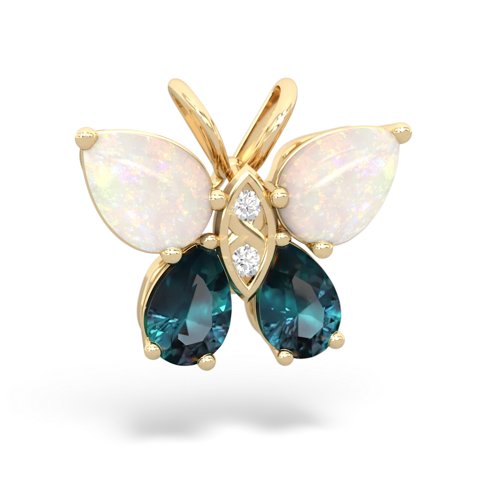 Opal Butterfly 14K Yellow Gold pendant P2215