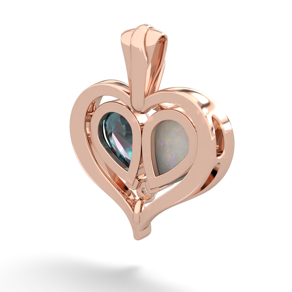 Opal Two Become One 14K Rose Gold pendant P5330