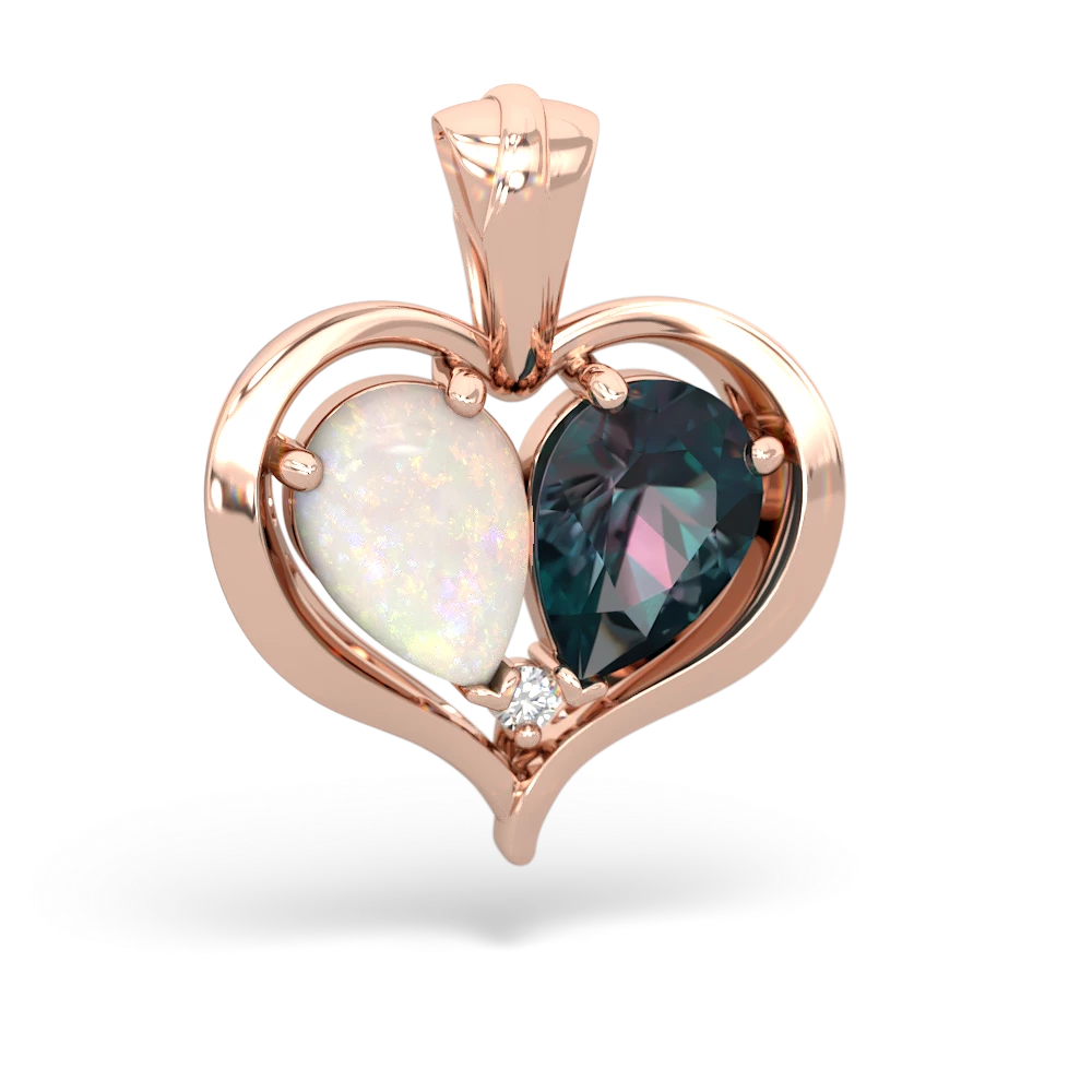 Opal Two Become One 14K Rose Gold pendant P5330