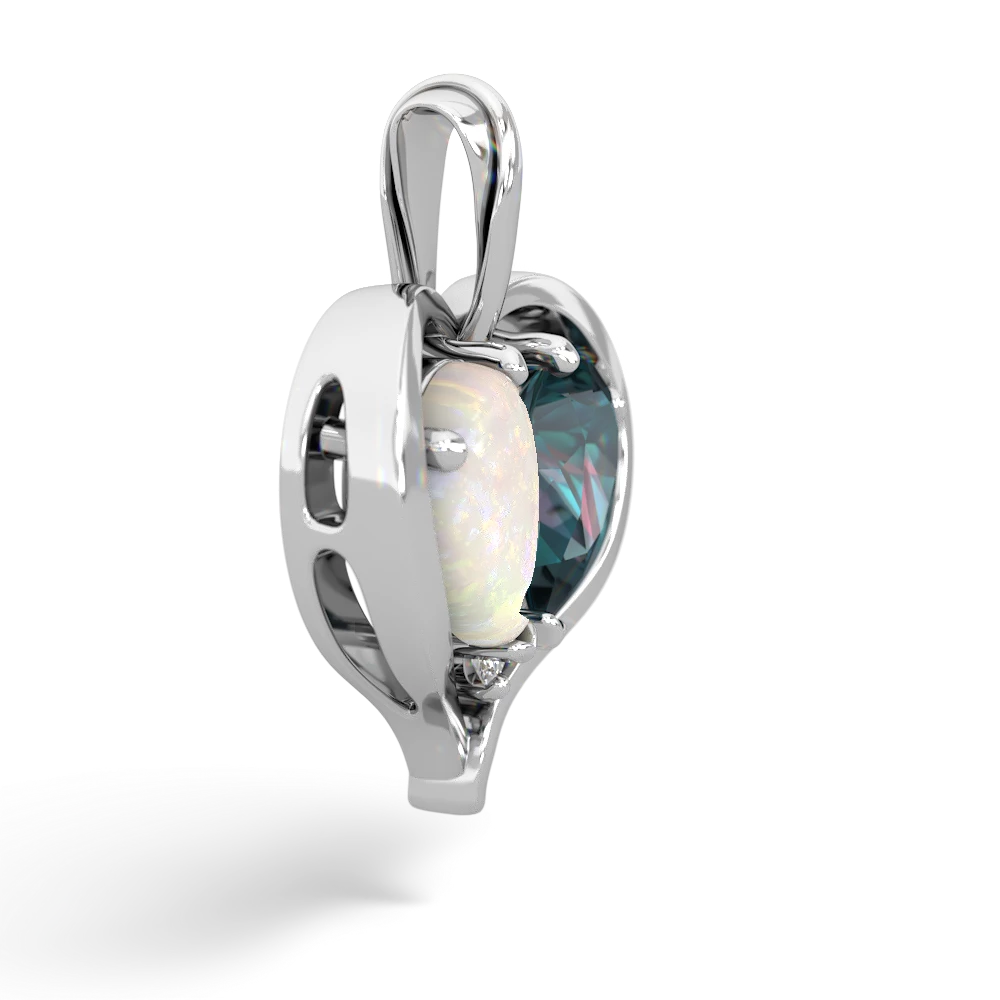 Opal Two Become One 14K White Gold pendant P5330