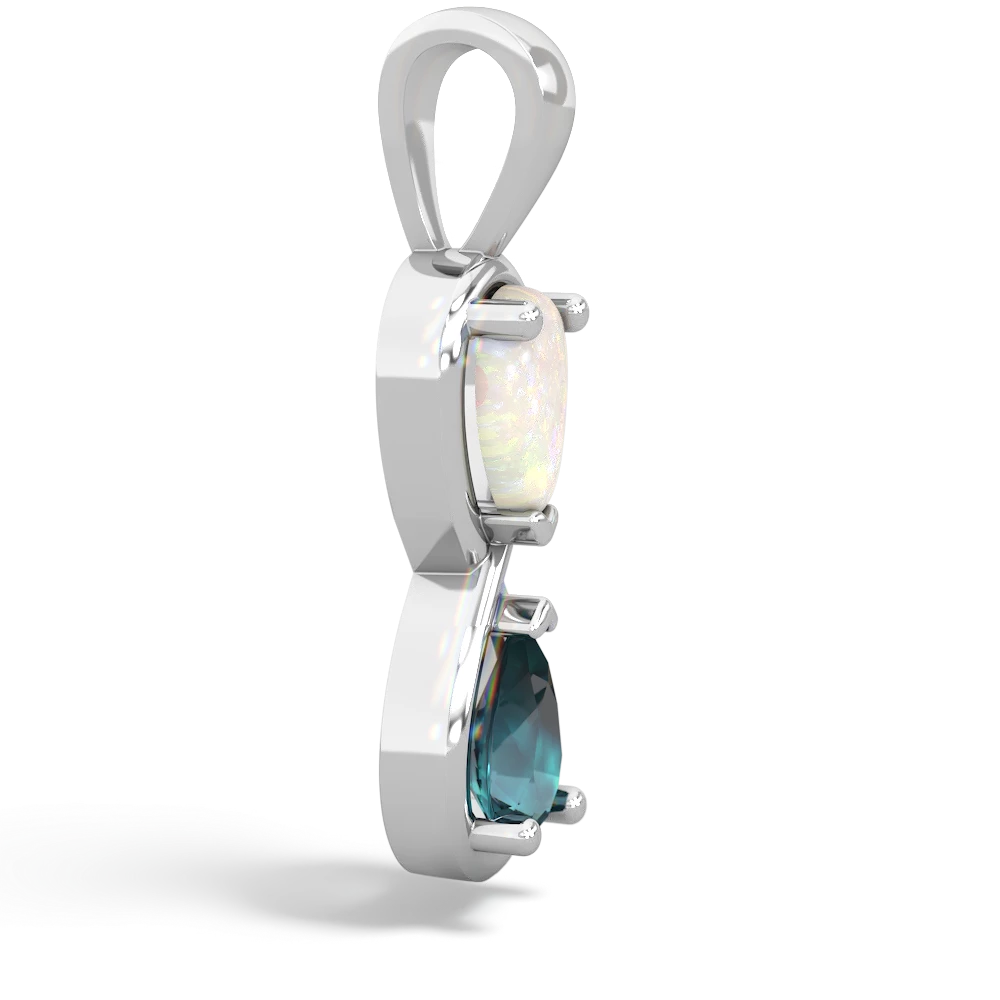 Opal Infinity 14K White Gold pendant P5050