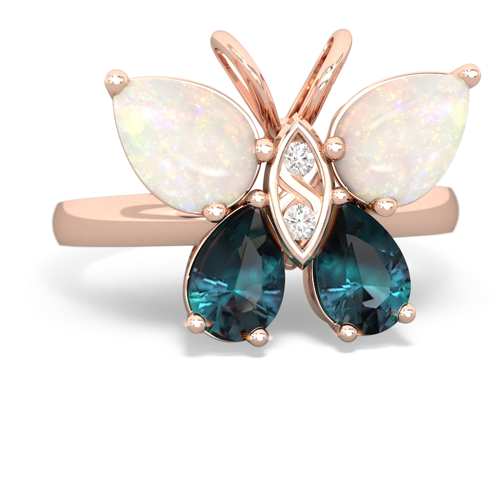 Opal Butterfly 14K Rose Gold ring R2215