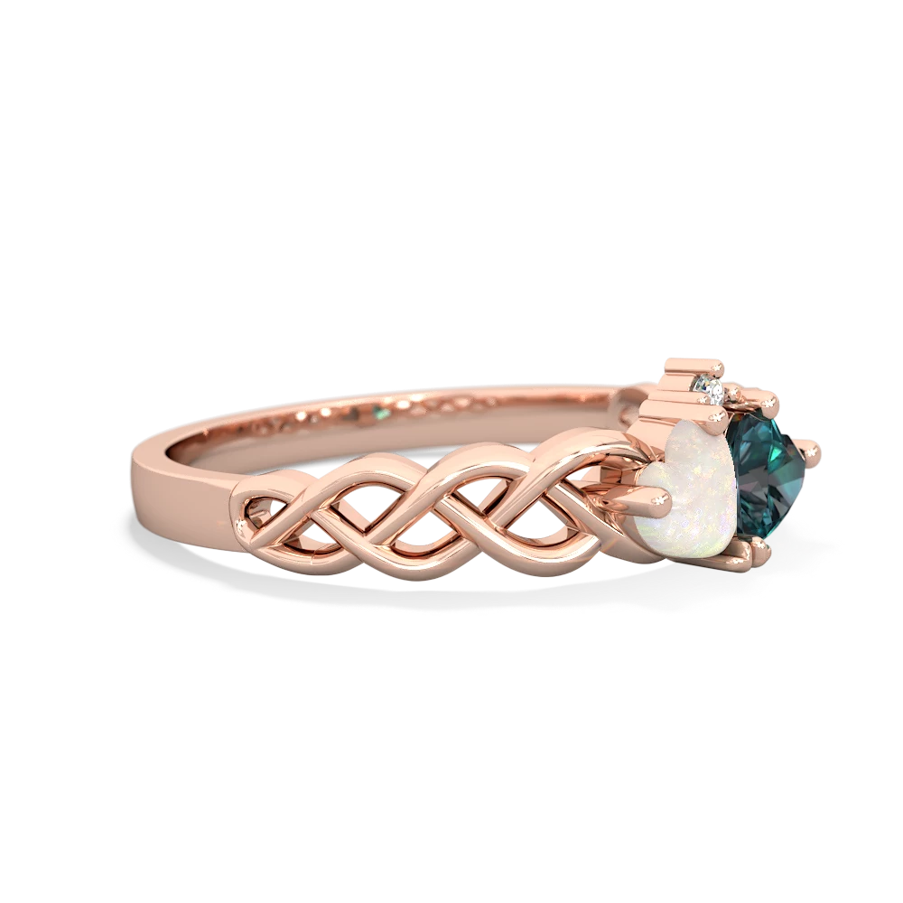 Opal Heart To Heart Braid 14K Rose Gold ring R5870