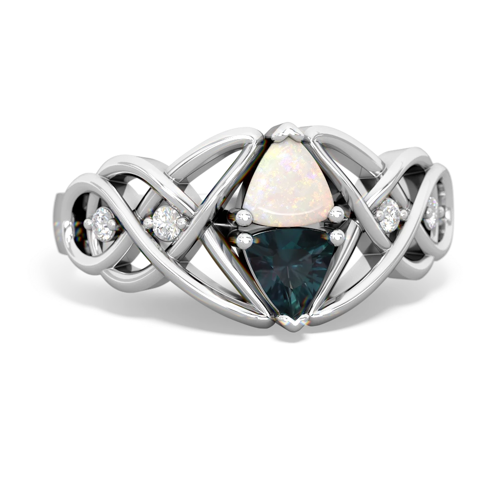 Opal Keepsake Celtic Knot 14K White Gold ring R5300