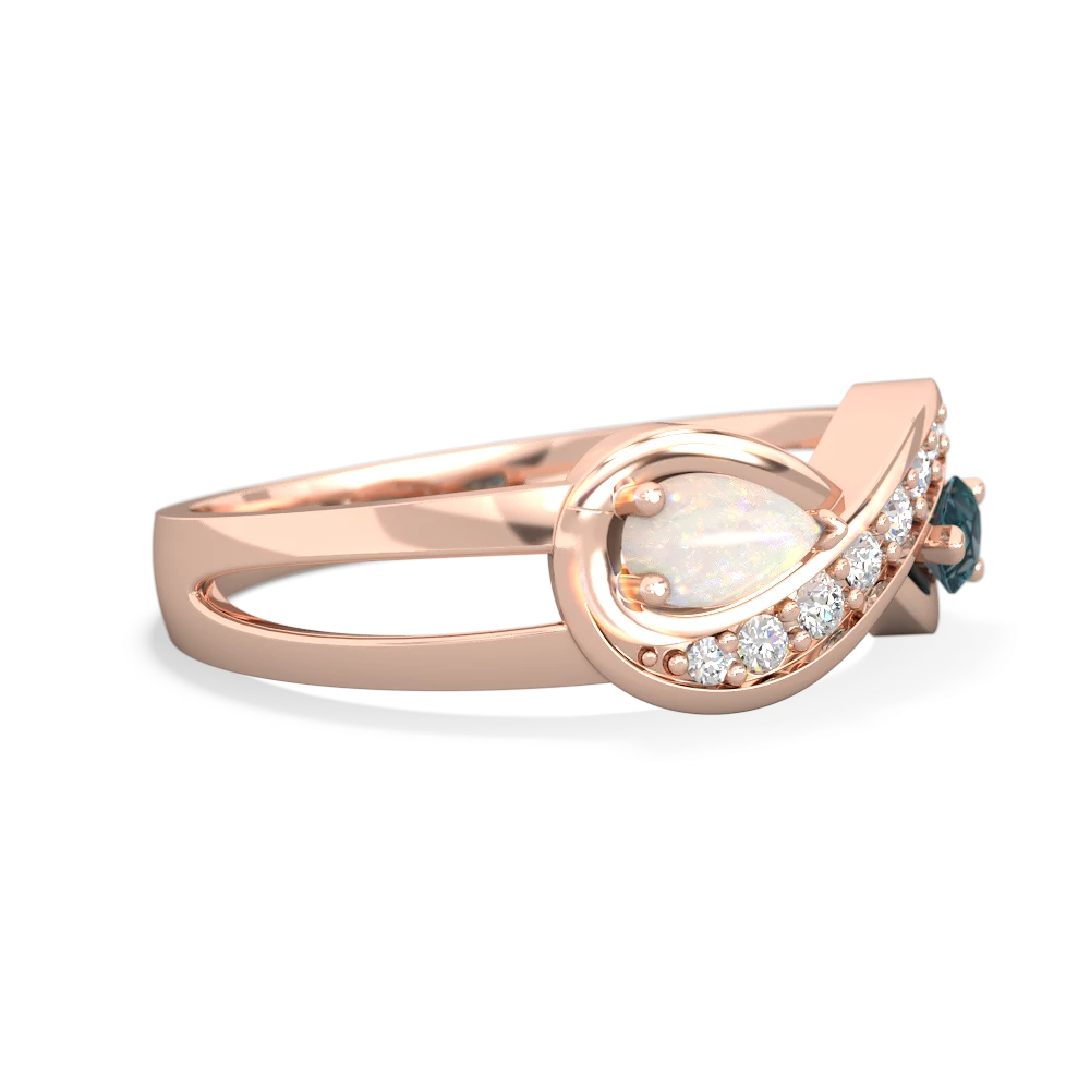 Opal Diamond Infinity 14K Rose Gold ring R5390