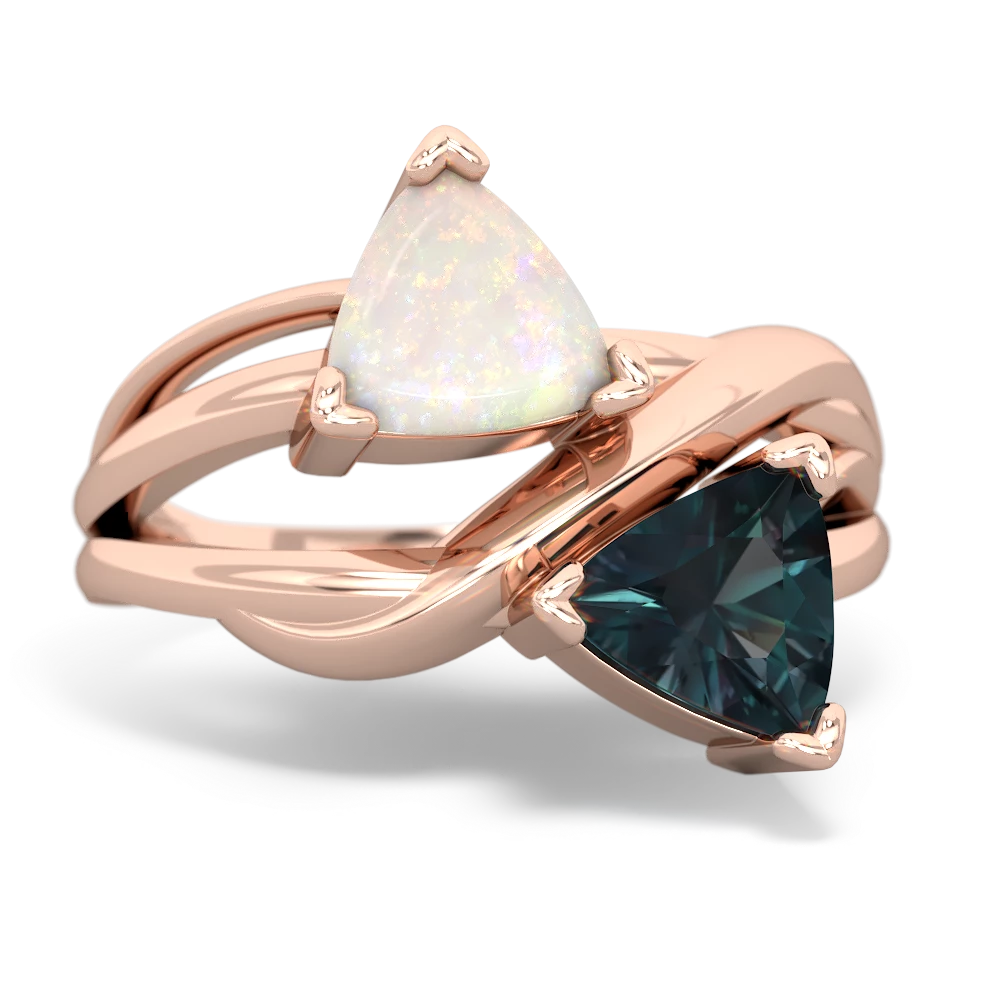 Opal Split Band Swirl 14K Rose Gold ring R2341