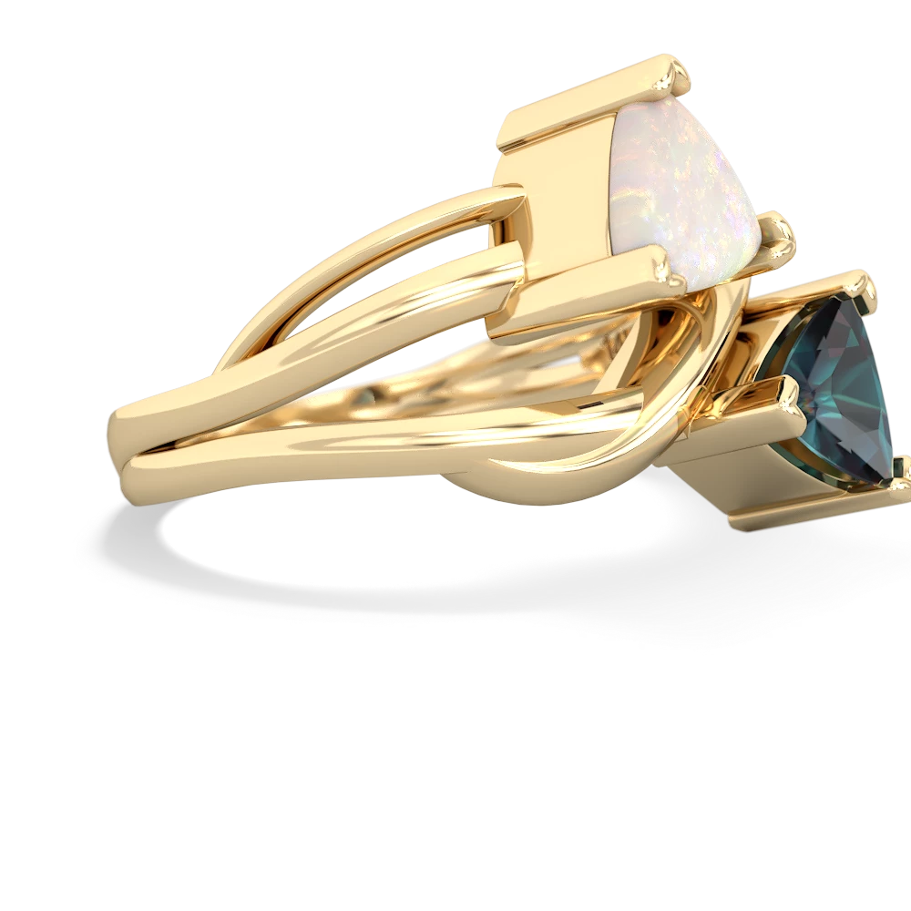 Opal Split Band Swirl 14K Yellow Gold ring R2341