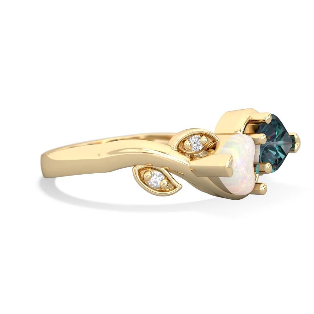 Opal Floral Elegance 14K Yellow Gold ring R5790