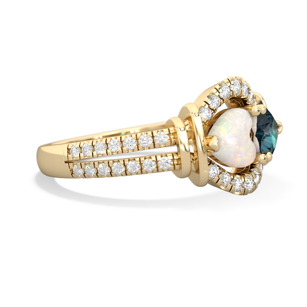 Opal Art-Deco Keepsake 14K Yellow Gold ring R5630