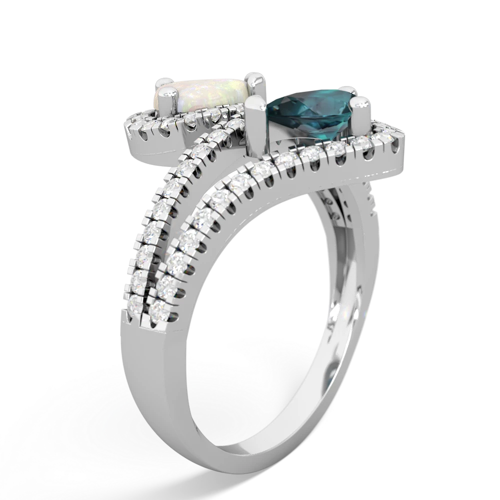 Opal Diamond Dazzler 14K White Gold ring R3000