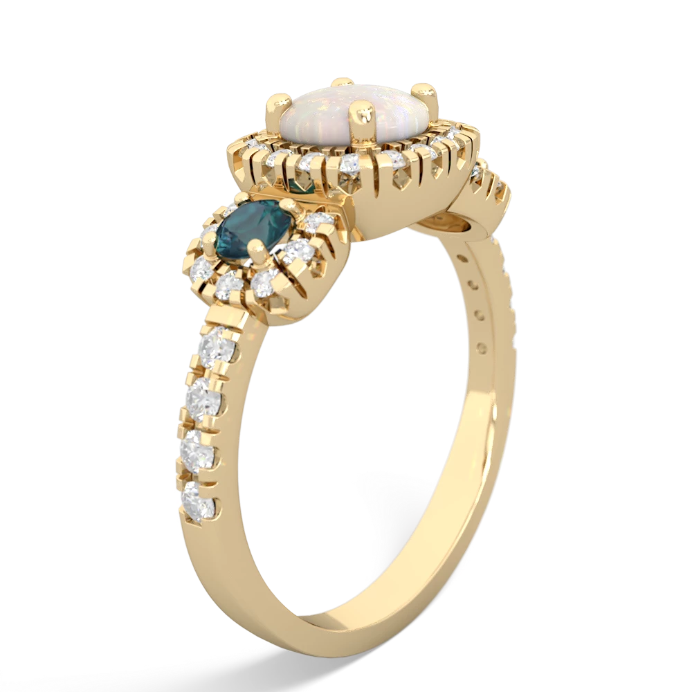 Opal Regal Halo 14K Yellow Gold ring R5350