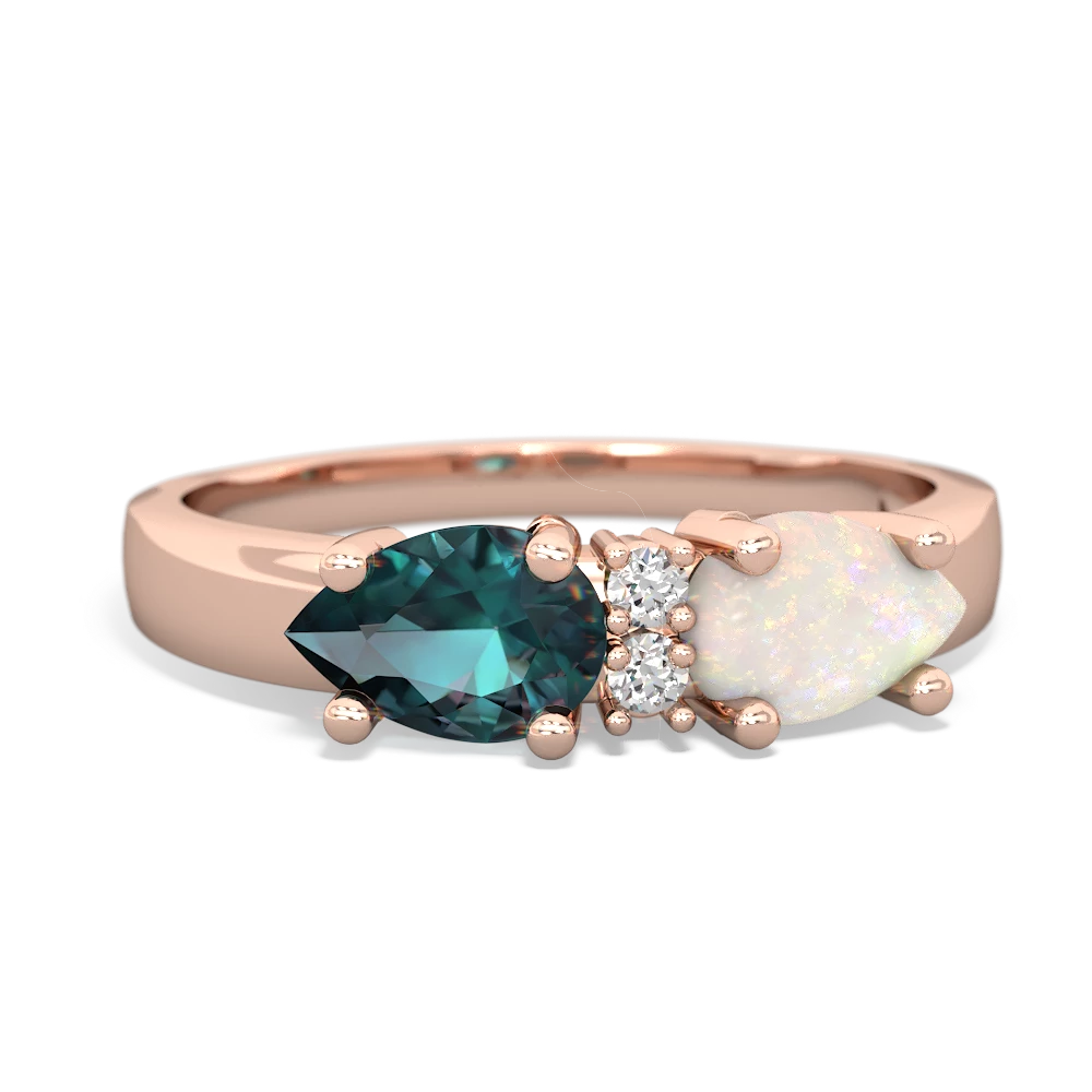 Opal Pear Bowtie 14K Rose Gold ring R0865