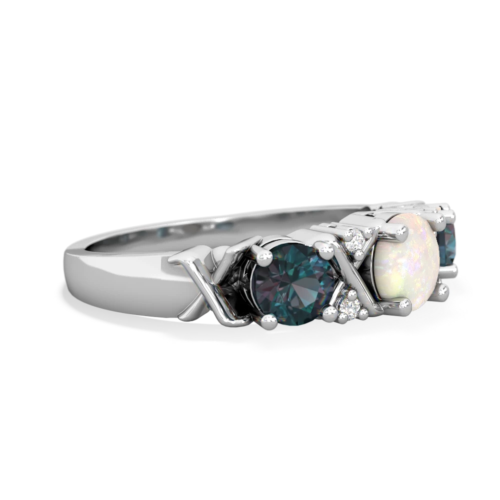 Opal Hugs And Kisses 14K White Gold ring R5016