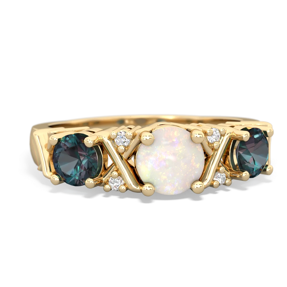 Opal Hugs And Kisses 14K Yellow Gold ring R5016