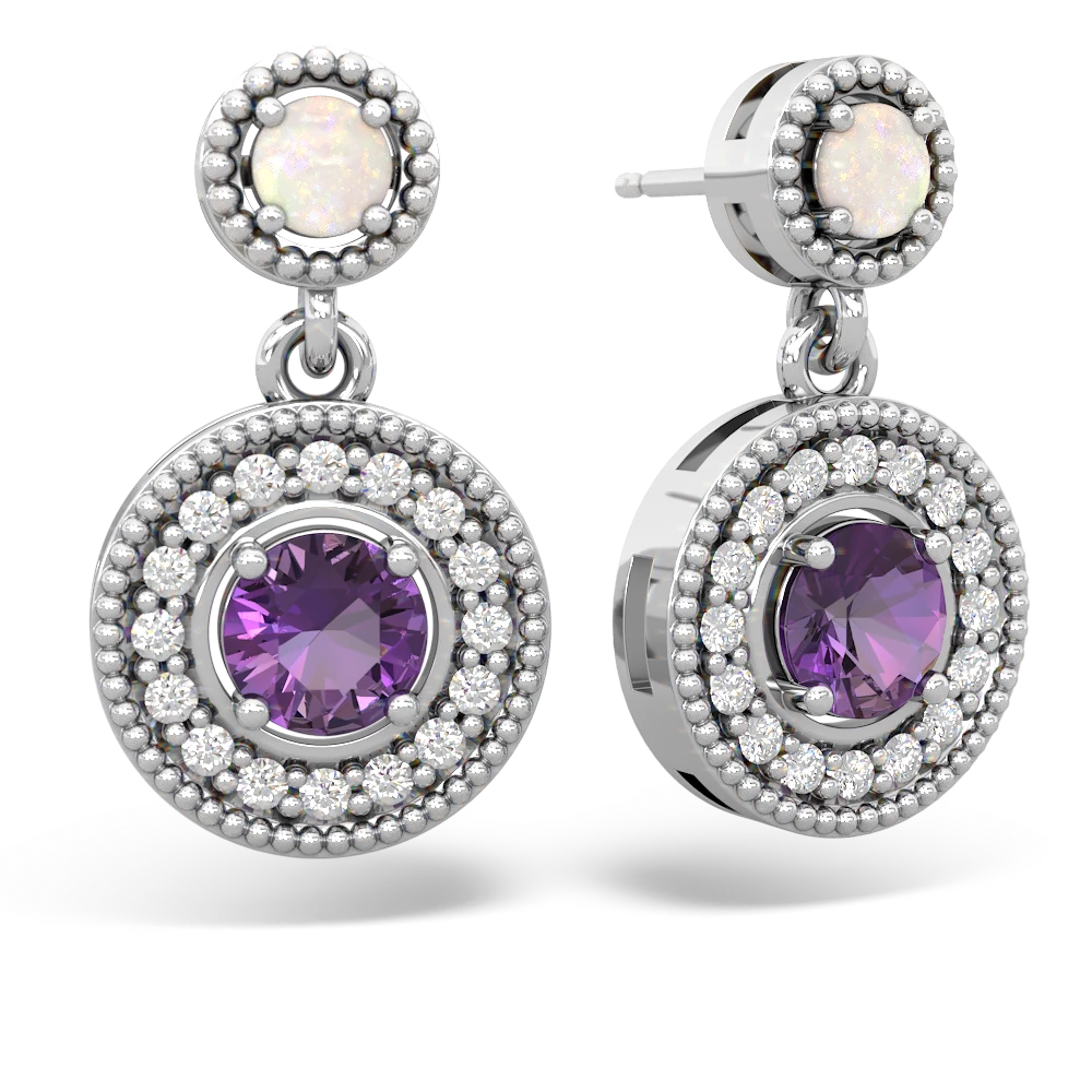 Opal and amethyst earrings hotsell