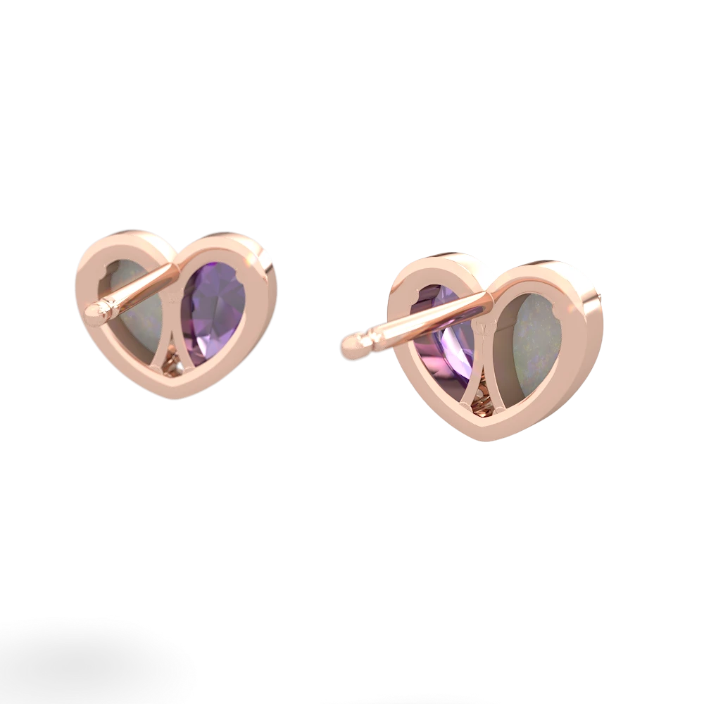 Opal 'Our Heart' 14K Rose Gold earrings E5072