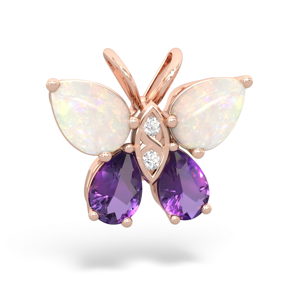 Opal Butterfly 14K Rose Gold pendant P2215