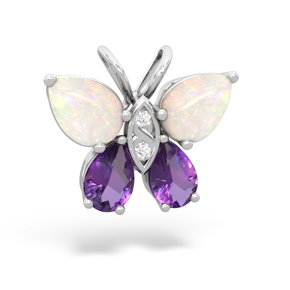 Opal Butterfly 14K White Gold pendant P2215