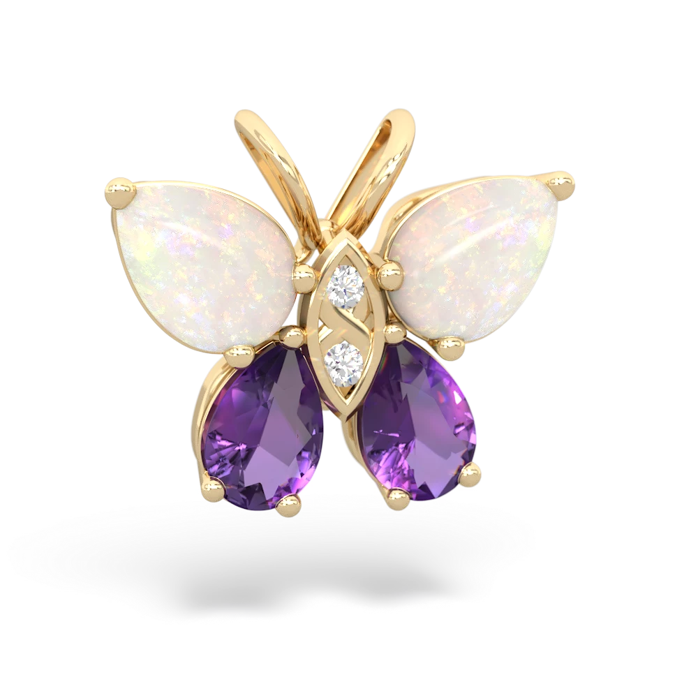 Opal Butterfly 14K Yellow Gold pendant P2215