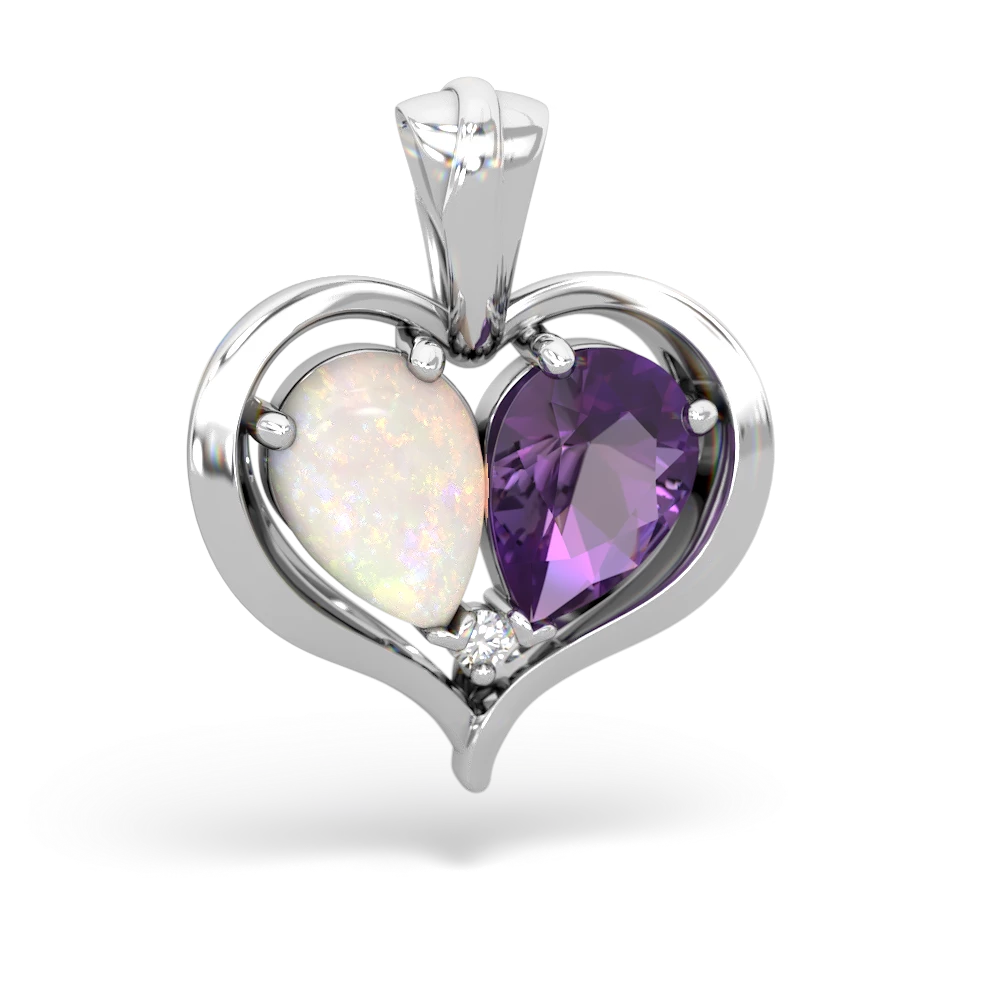 Opal Two Become One 14K White Gold pendant P5330