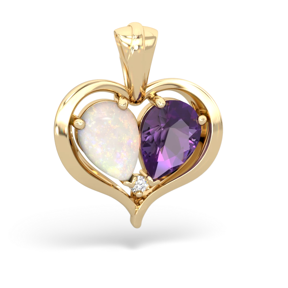 Opal Two Become One 14K Yellow Gold pendant P5330