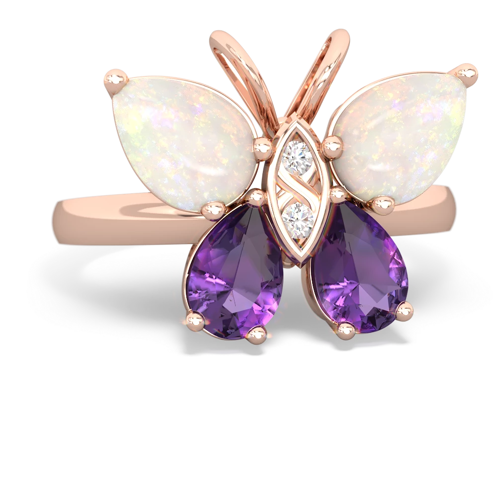 Opal Butterfly 14K Rose Gold ring R2215