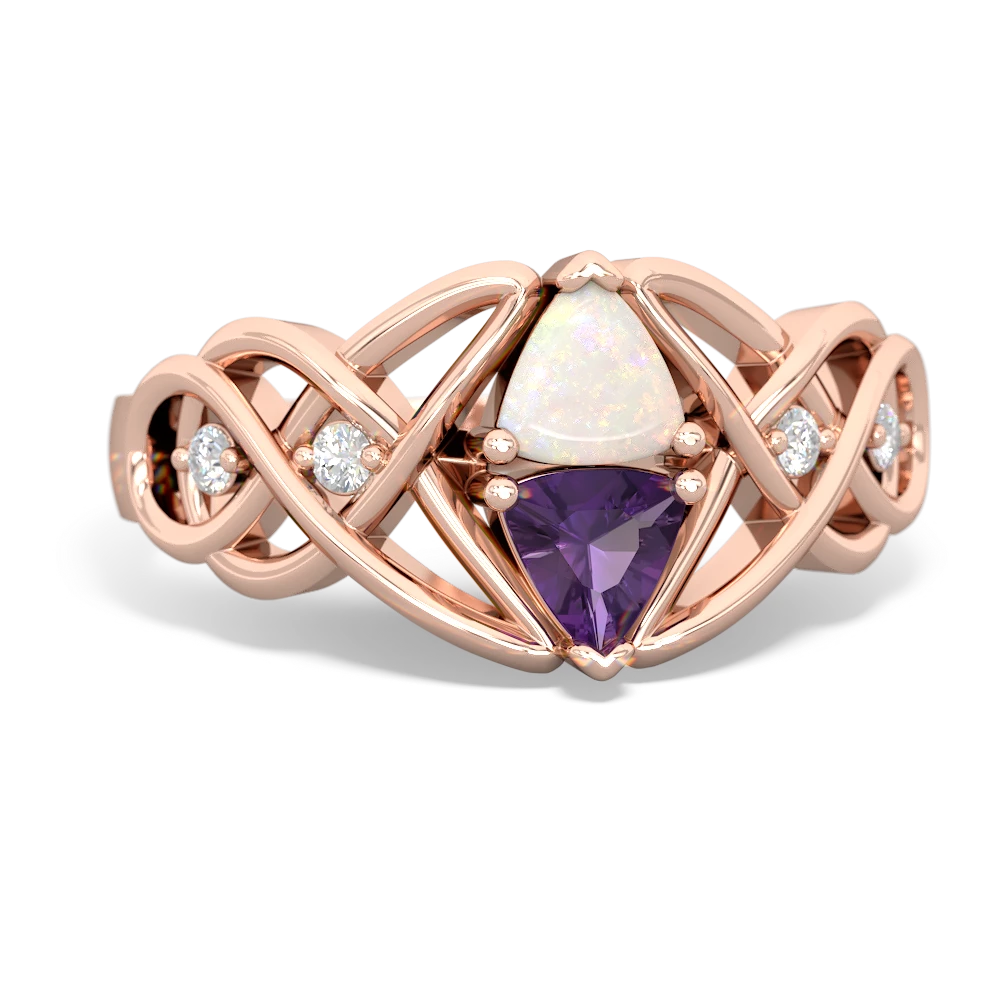 Opal Keepsake Celtic Knot 14K Rose Gold ring R5300