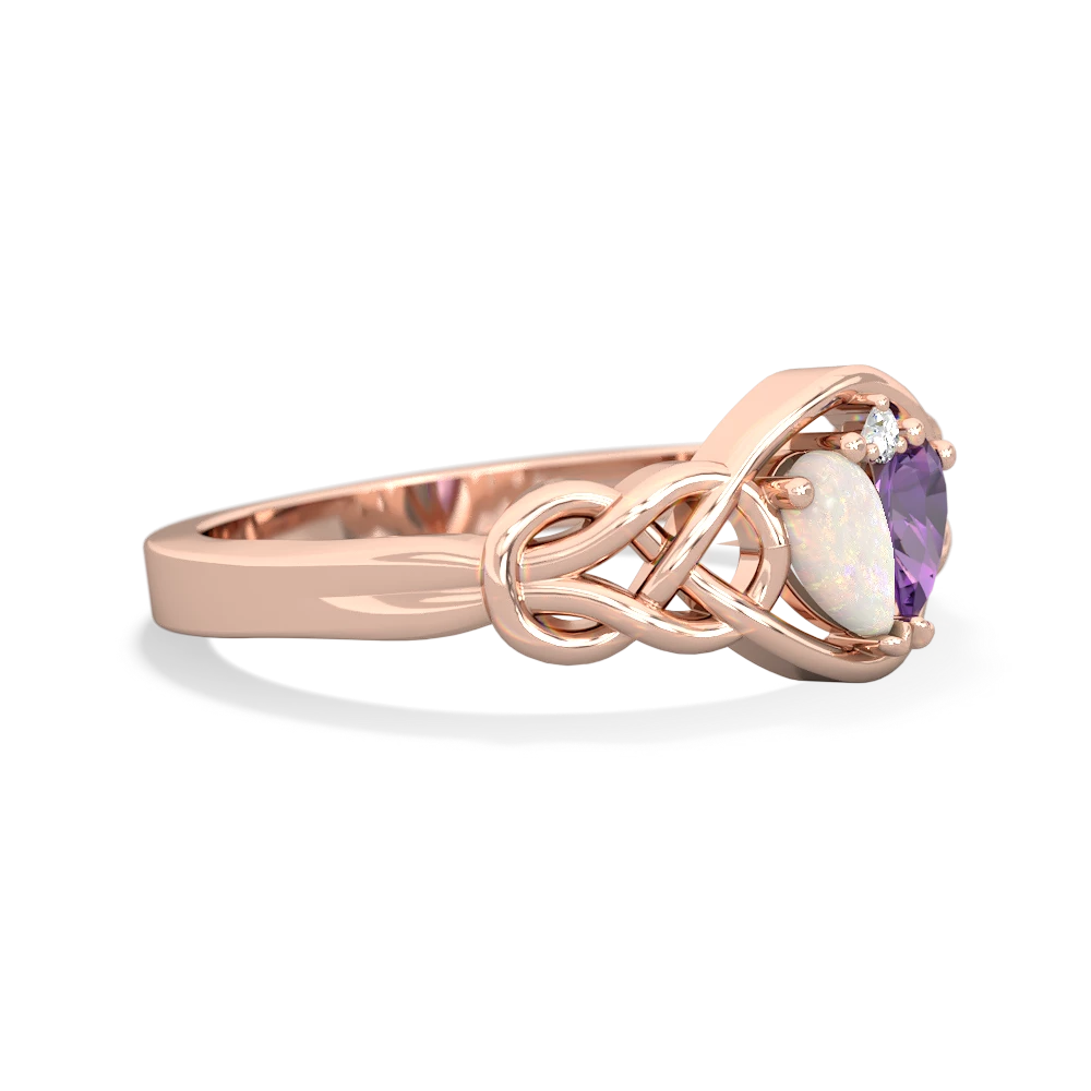 Opal Celtic Love Knot 14K Rose Gold ring R5420