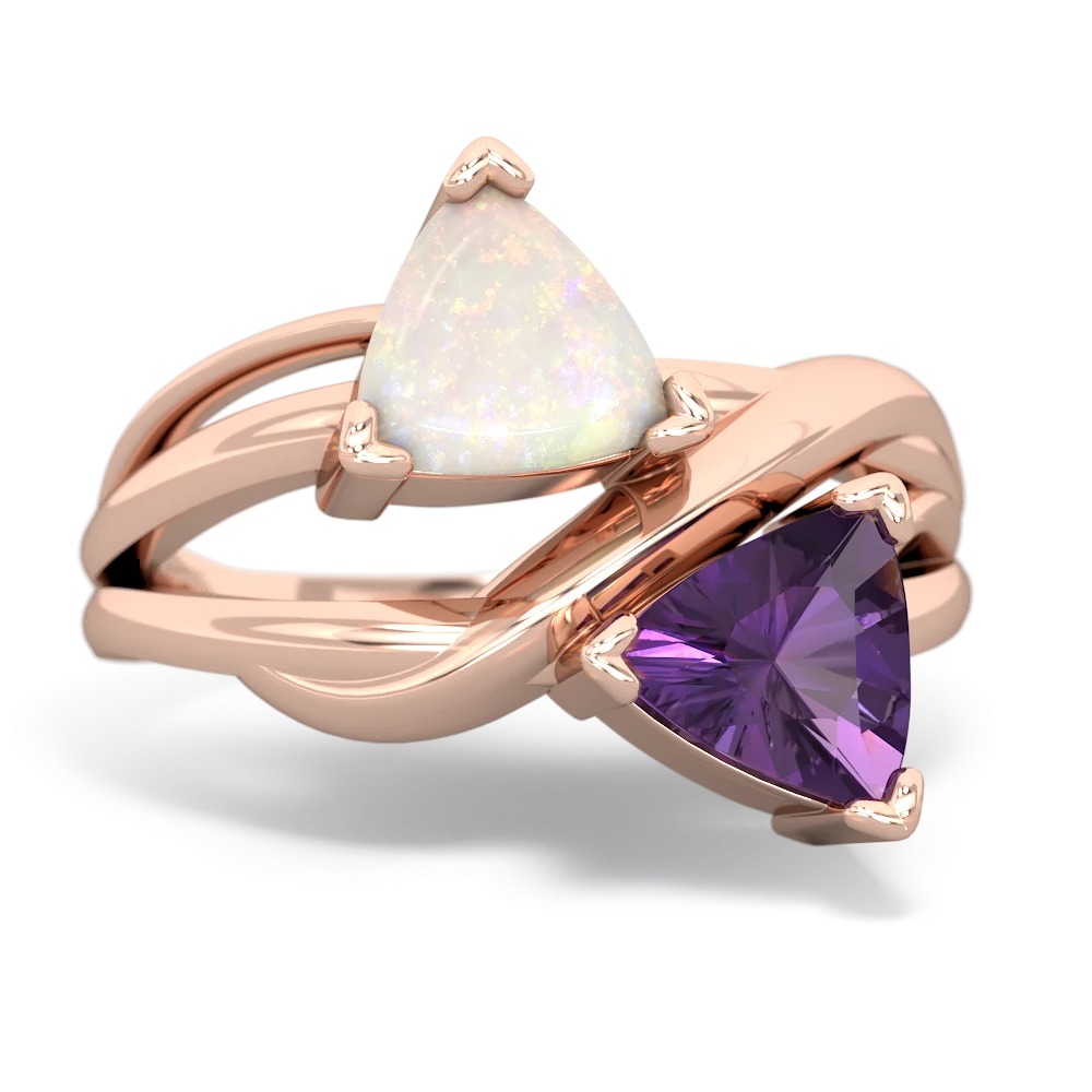 Opal Split Band Swirl 14K Rose Gold ring R2341