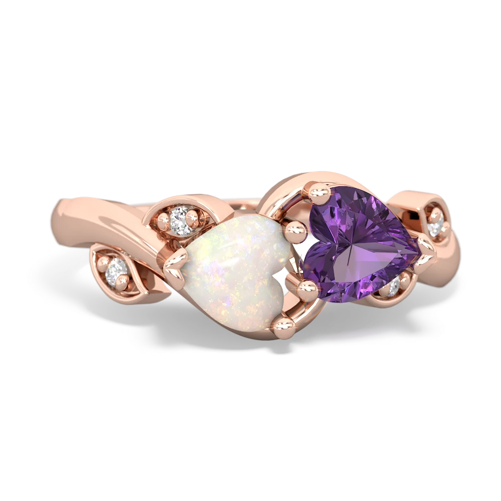 Opal Floral Elegance 14K Rose Gold ring R5790